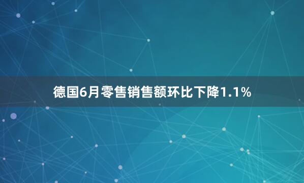 德国6月零售销售额环比下降1.1%