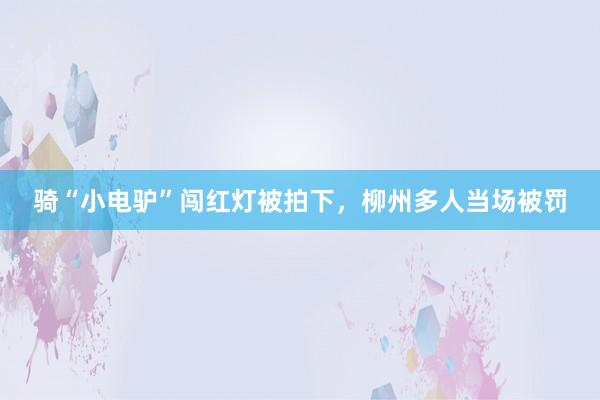 骑“小电驴”闯红灯被拍下，柳州多人当场被罚