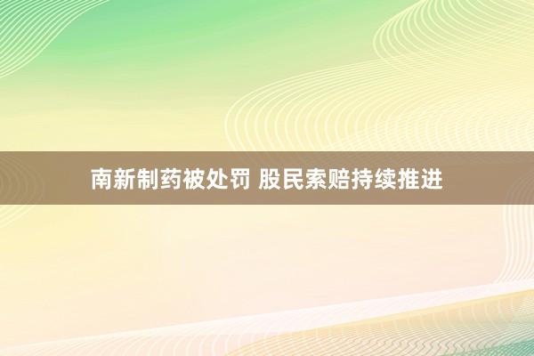 南新制药被处罚 股民索赔持续推进