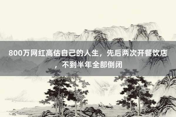 800万网红高估自己的人生，先后两次开餐饮店，不到半年全部倒闭