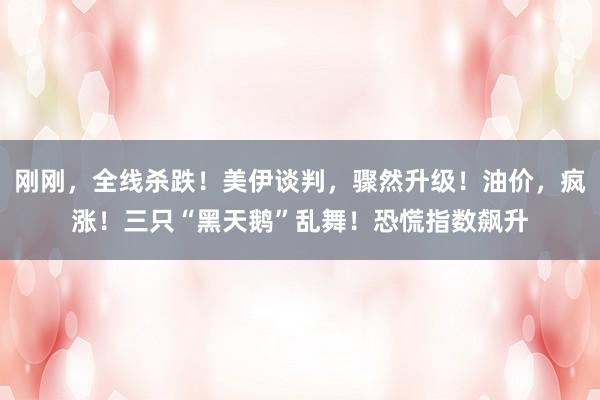 刚刚，全线杀跌！美伊谈判，骤然升级！油价，疯涨！三只“黑天鹅”乱舞！恐慌指数飙升