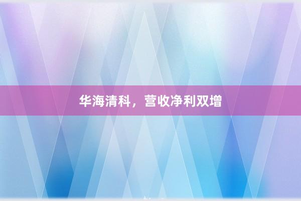 华海清科，营收净利双增