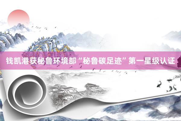 钱凯港获秘鲁环境部“秘鲁碳足迹”第一星级认证