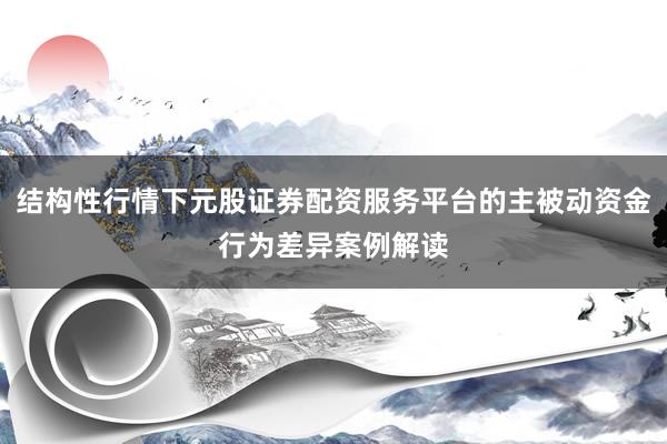 结构性行情下元股证券配资服务平台的主被动资金行为差异案例解读
