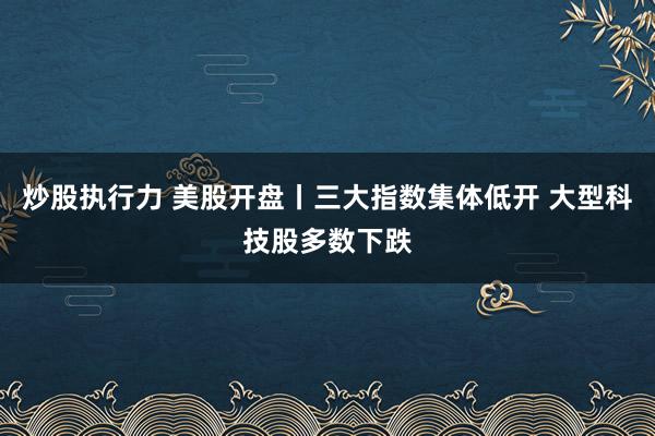 炒股执行力 美股开盘丨三大指数集体低开 大型科技股多数下跌