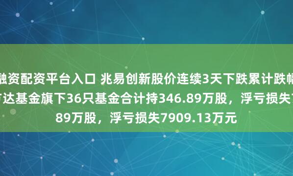 融资配资平台入口 兆易创新股价连续3天下跌累计跌幅5.62%，易方达基金旗下36只基金合计持346.89万股，浮亏损失7909.13万元
