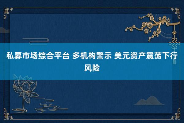 私募市场综合平台 多机构警示 美元资产震荡下行风险