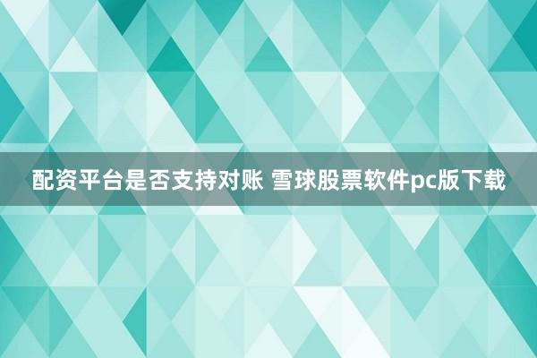配资平台是否支持对账 雪球股票软件pc版下载