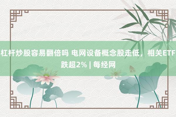 杠杆炒股容易翻倍吗 电网设备概念股走低，相关ETF跌超2% | 每经网