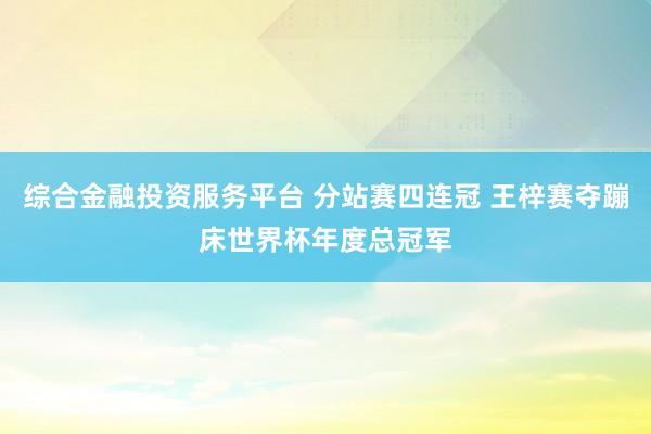 综合金融投资服务平台 分站赛四连冠 王梓赛夺蹦床世界杯年度总冠军